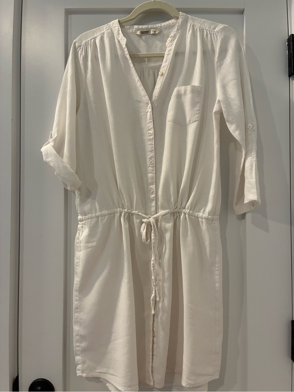 Old Navy White Mini Shirt Dress
